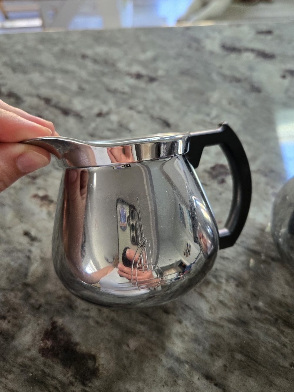 Vintage 1950s Sunbeam Chrome Creamer And Sugar 3" Tall  Metal Stainless Steel - Picture 4 of 10